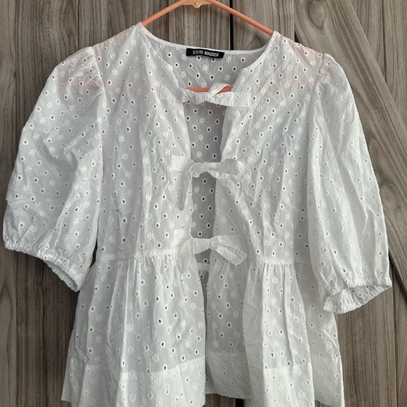 Steve Madden Tops - Steve Madden White Eyelet Blouse